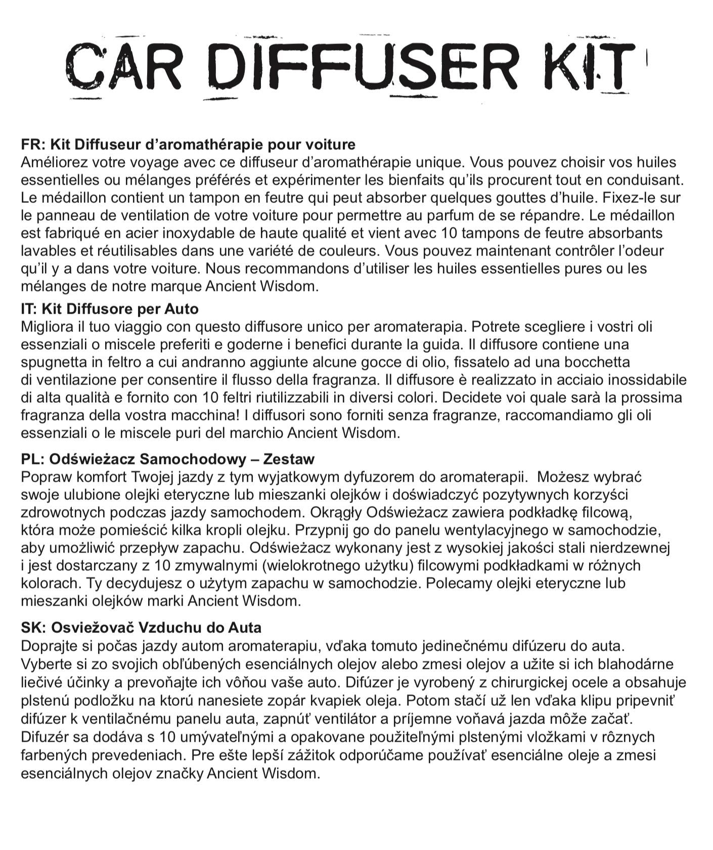 Car Diffuser Kit - Dragonfly - 30mm